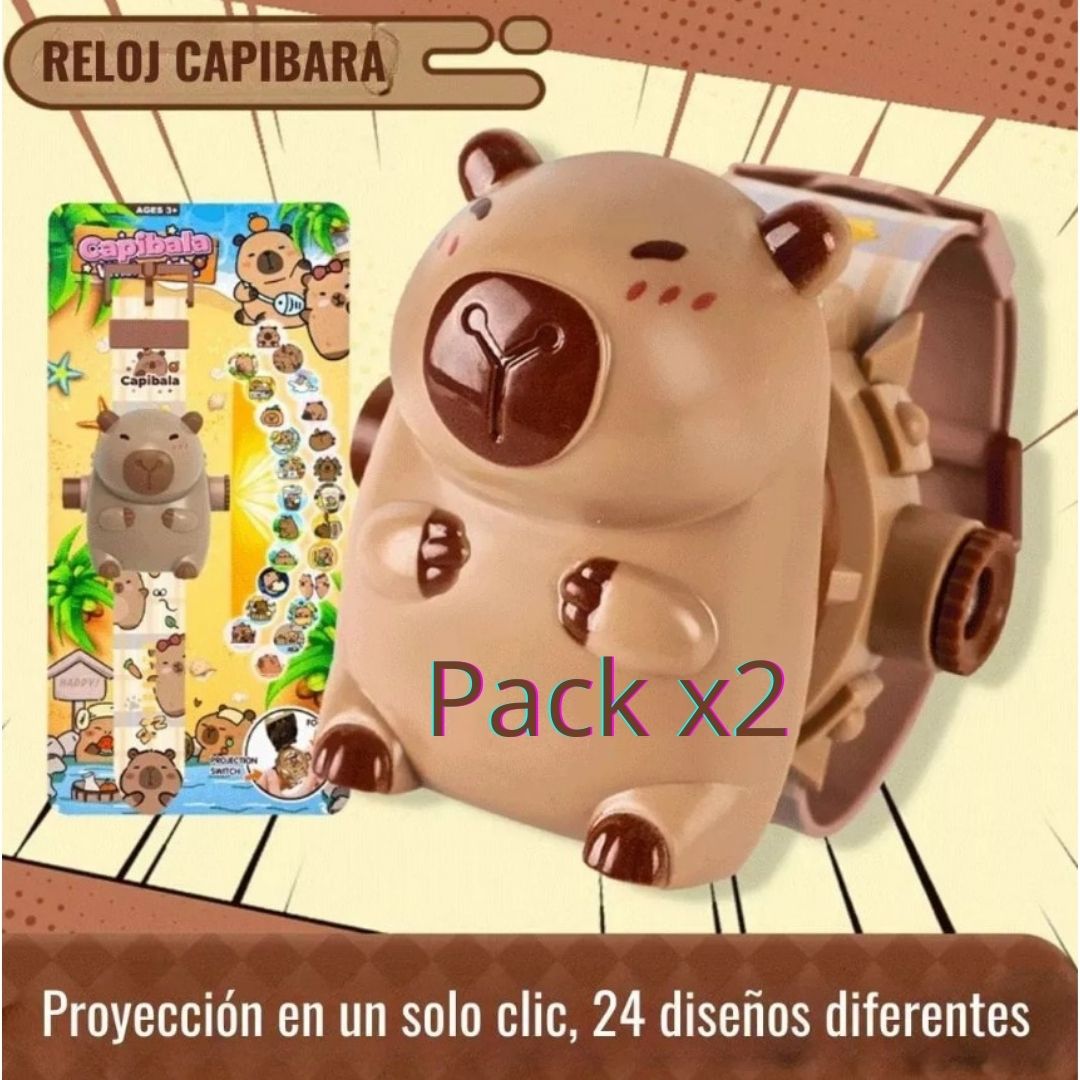 Pack x2 Relojes Proyector Capibara 3D (Edición Viral TikTok)
