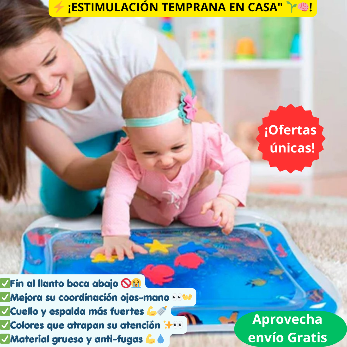 TAPETE DE AGUA INFLABLE PARA BEBÉ