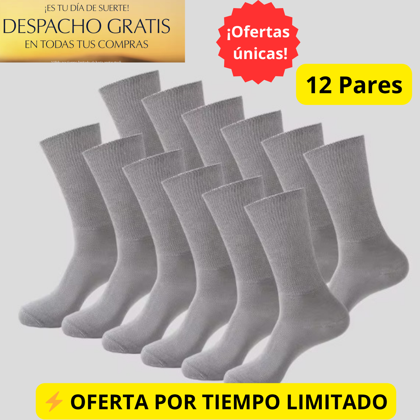 CirculaPro™ Calcetines (12 pares) camine sin dolor ni marcas