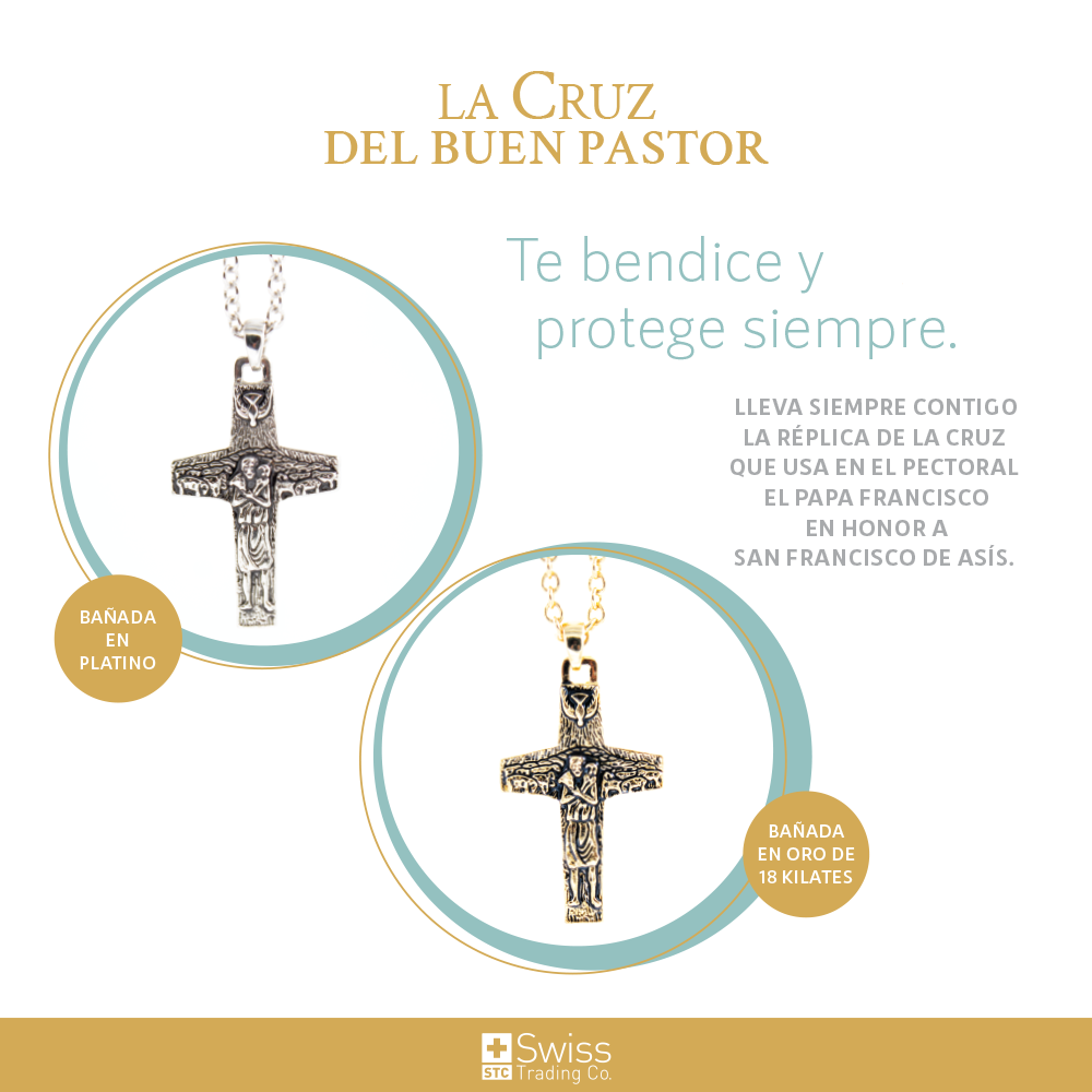 Cruz Buen Pastor Platino