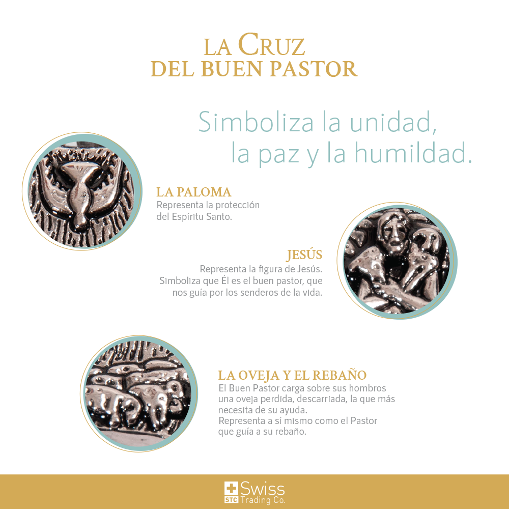 Cruz Buen Pastor Platino