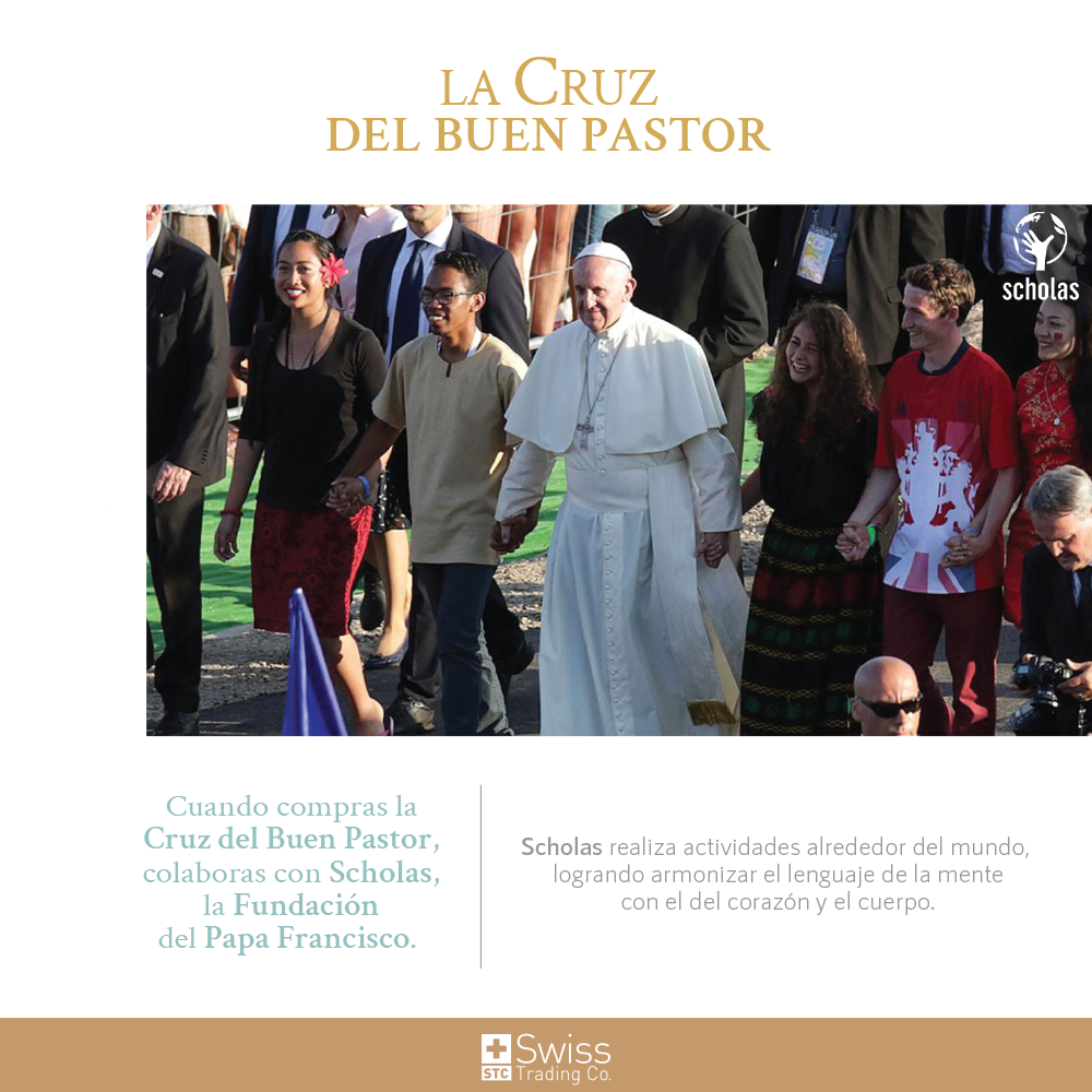 Cruz Buen Pastor Platino