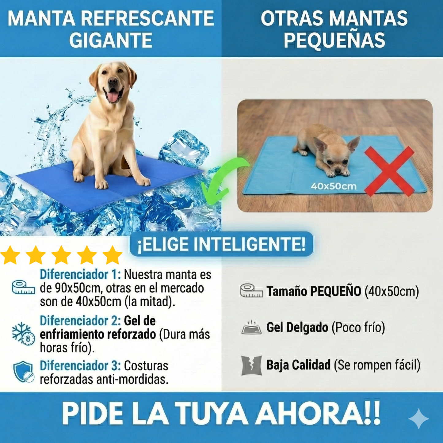 Manta Refrescante - Tamaño Universal (90x50cm) 🐶