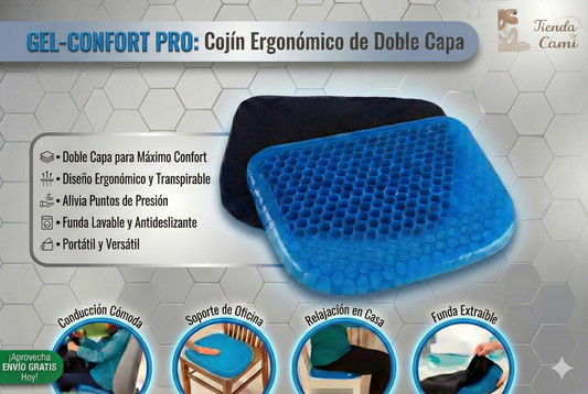 GEL-CONFORT PRO: Cojín Ergonómico de Doble Capa