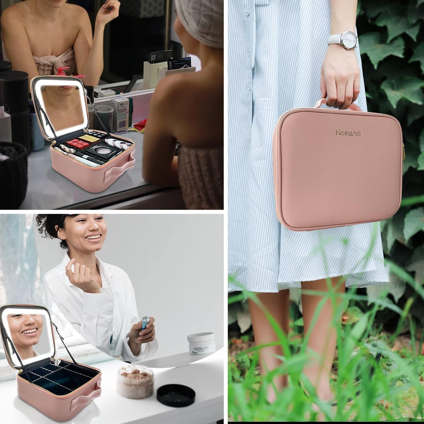 COSMETIQUERO PROFESIONAL CON ESPEJO LED