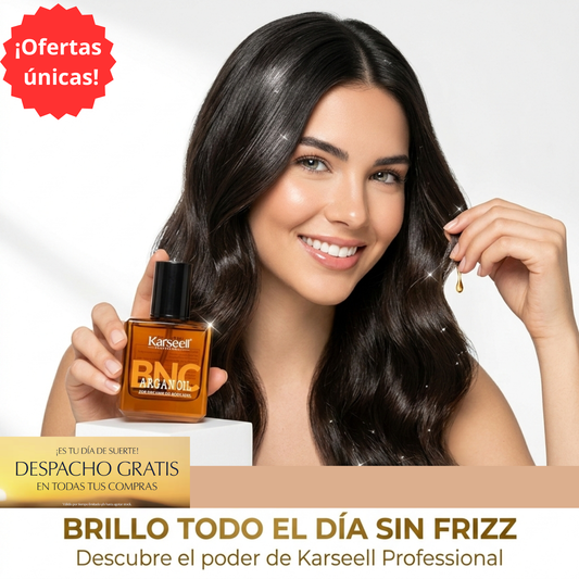 SERUM CAPILAR KARSEELL:  Brillo espejo todo el día sin frizz