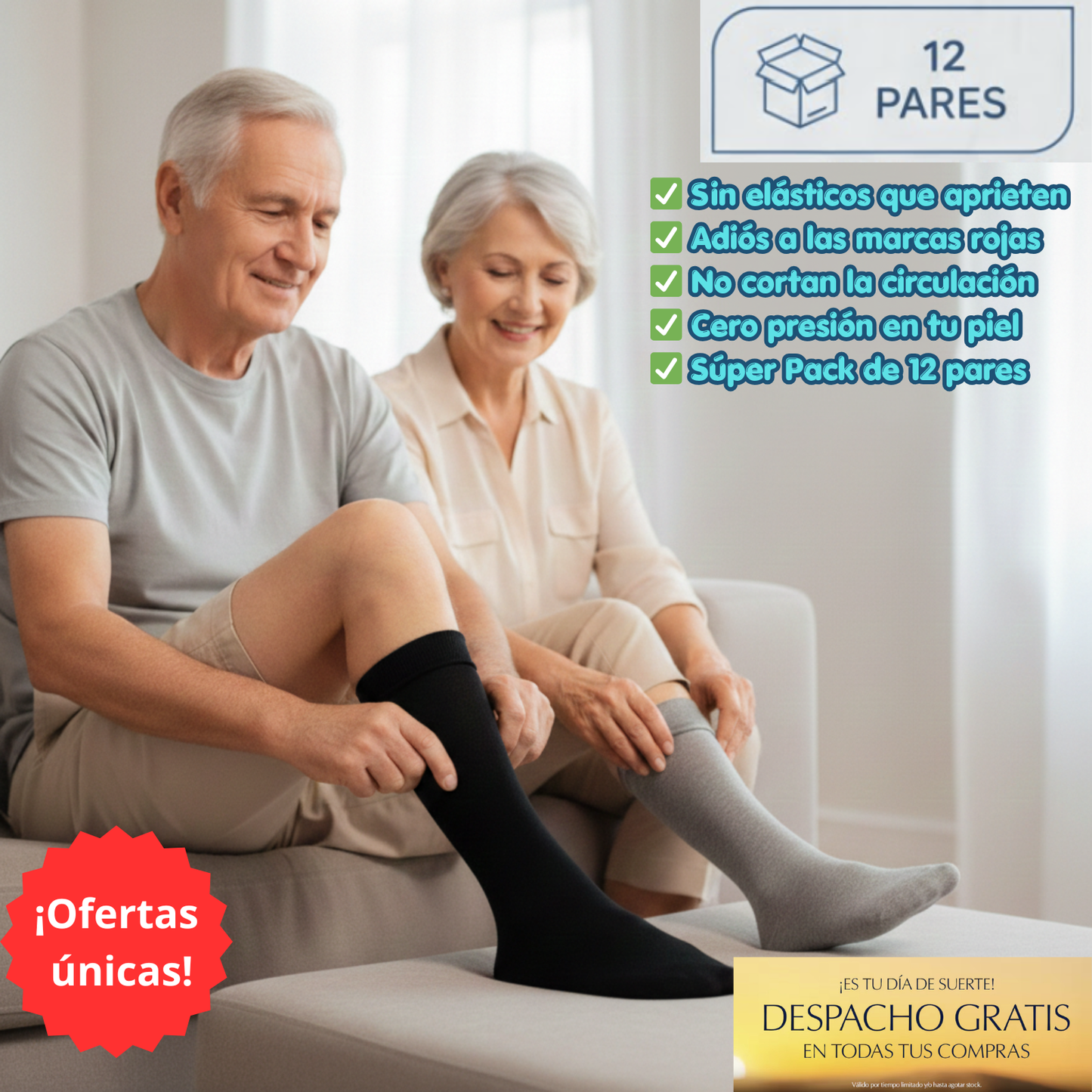 CirculaPro™ Calcetines (12 pares) camine sin dolor ni marcas