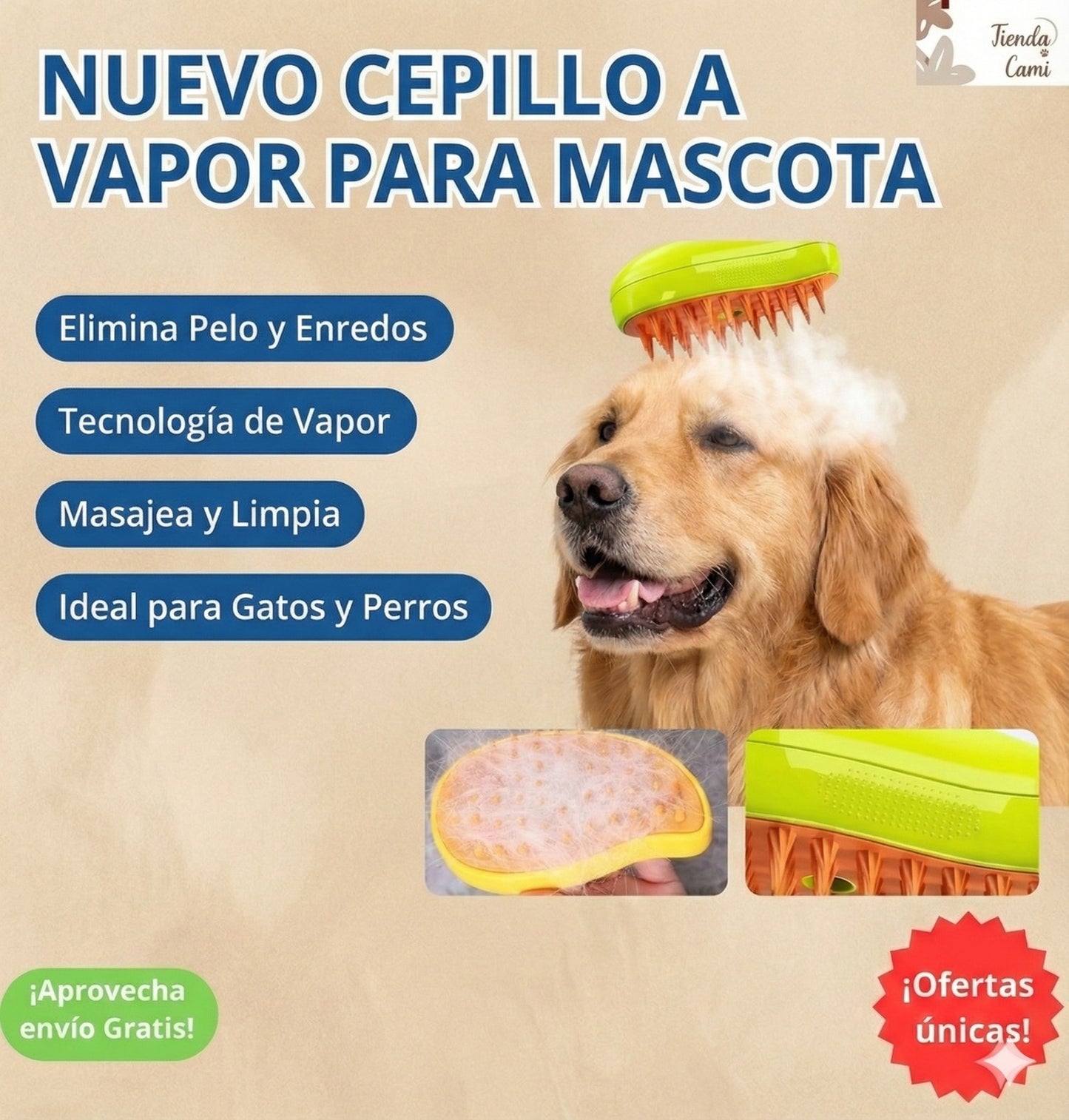 NUEVO CEPILLO A VAPOR PARA MASCOTAS