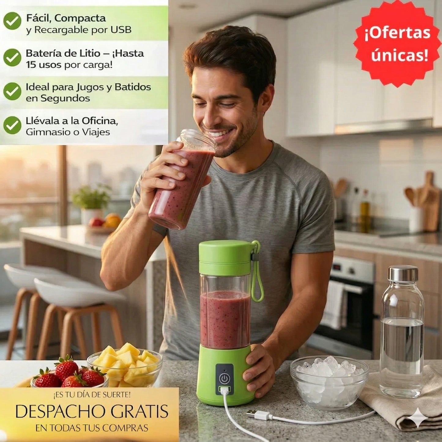 Licuadora Mezclador Portatil