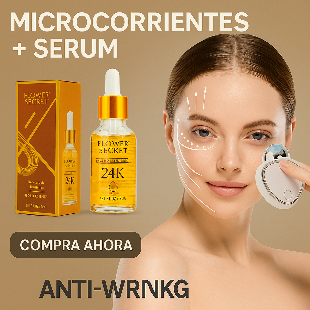 Kit Rejuvenecedor: Masajeador Microcorriente + Serum Activador