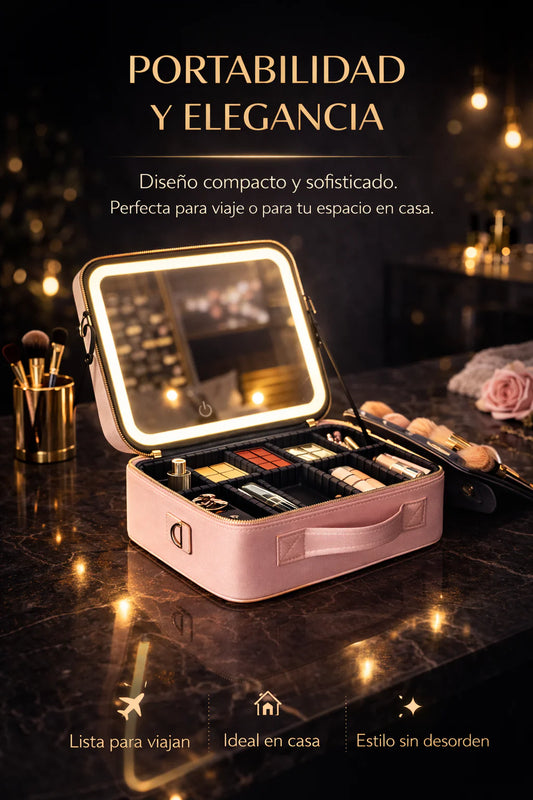 COSMETIQUERO PROFESIONAL CON ESPEJO LED