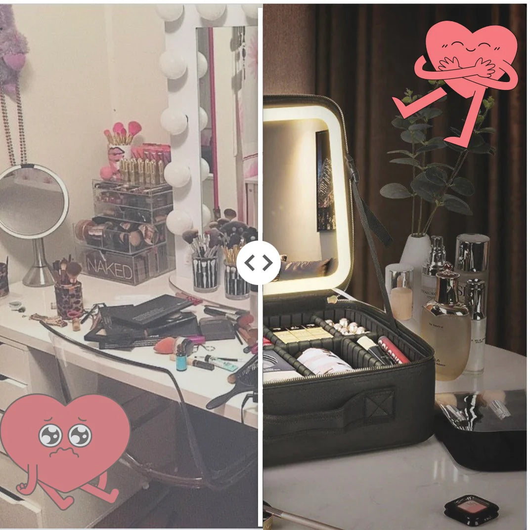 COSMETIQUERO PROFESIONAL CON ESPEJO LED
