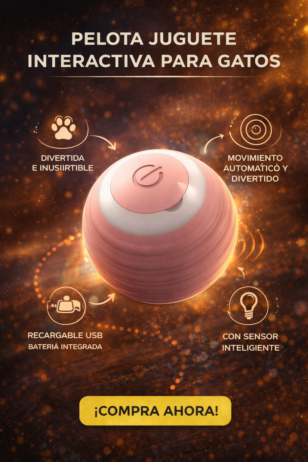 PELOTA JUGUETE INTERACTIVA PARA GATOS